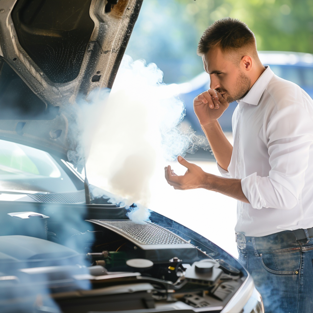 What causes car to overheat - radiator issues, low coolant, or engine problems.