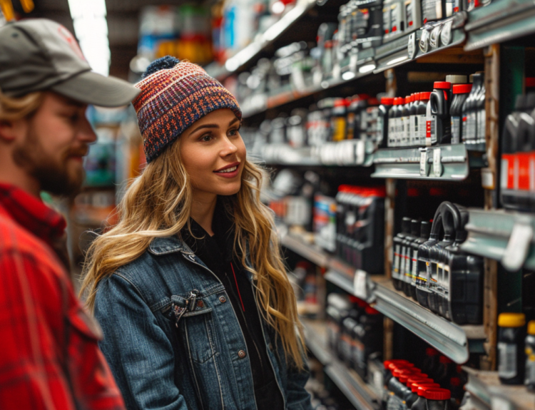 Mechanic explaining how long do car batteries last to a customer