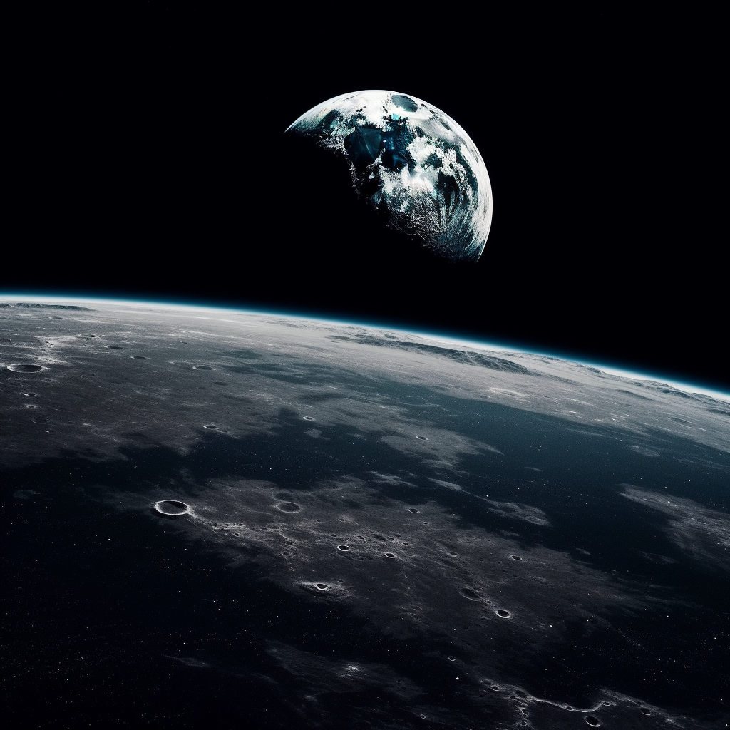 Close-up image of the moon's surface, showcasing its craters and texture. Explore what is our moon.