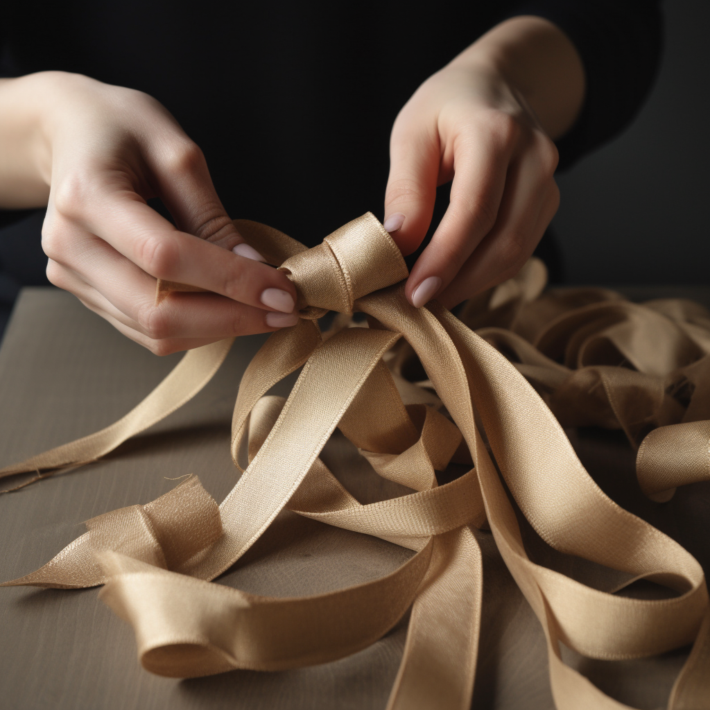 Hands showing how to tie a perfect bow