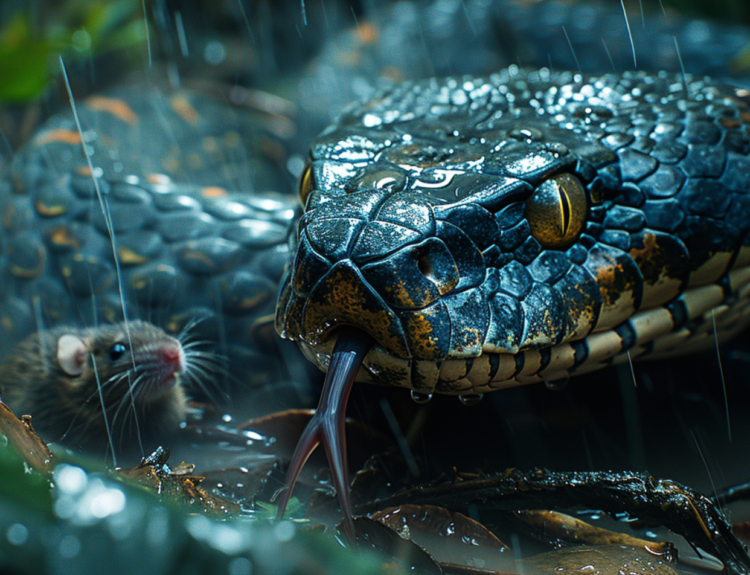 A close-up image of a snake illustrating what do snakes eat