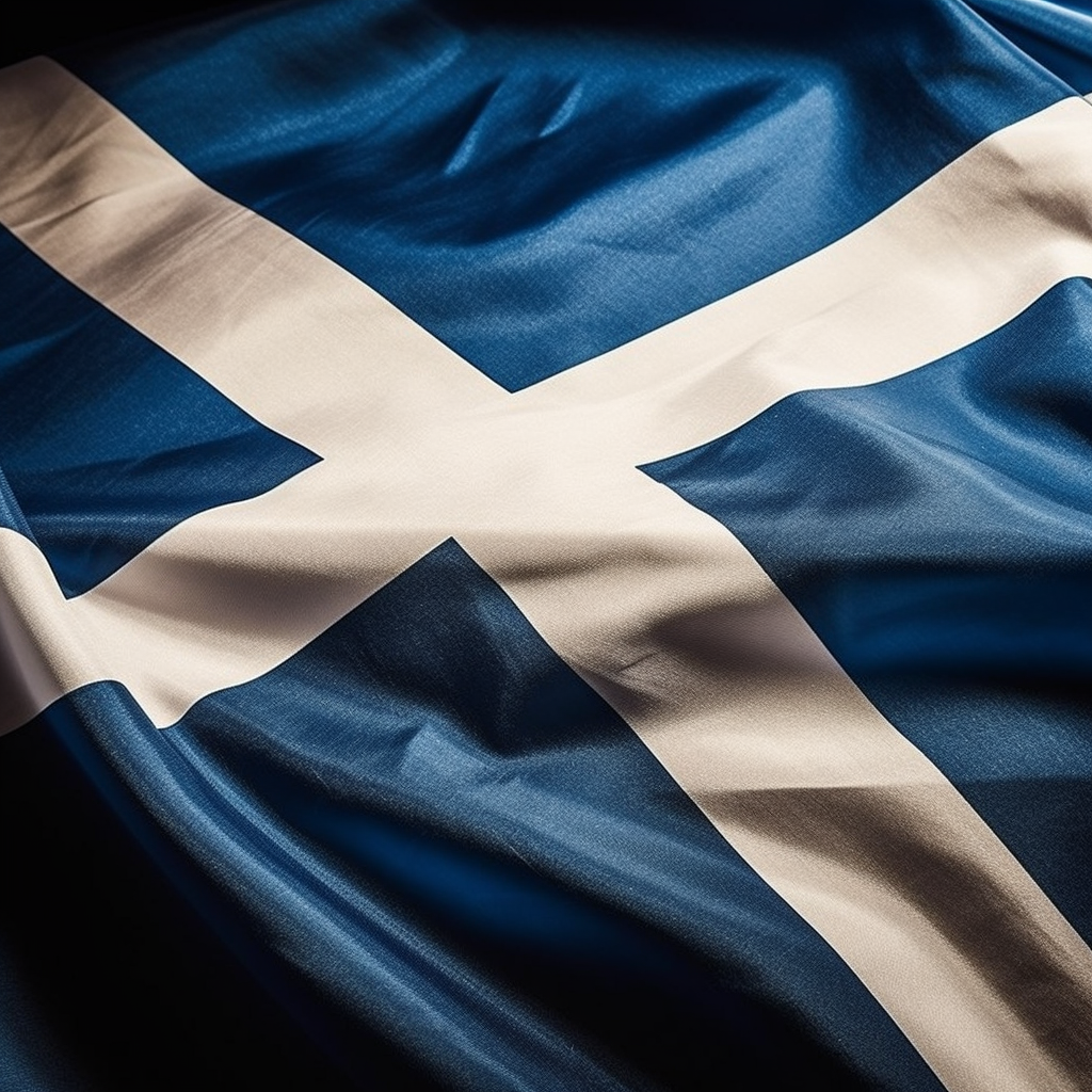 Scotland flag representing the question of where is Scotland.