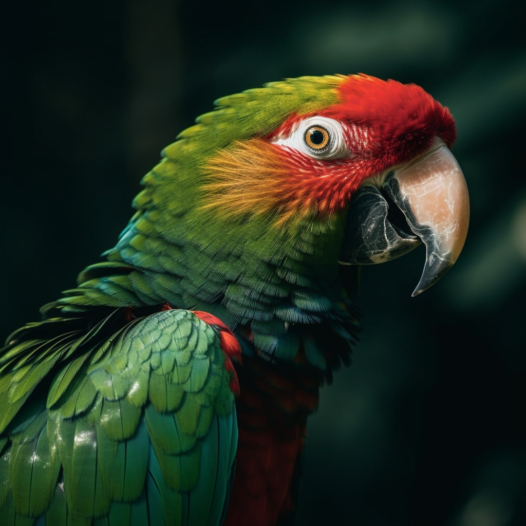 A close-up of a colorful parrot with bright feathers.