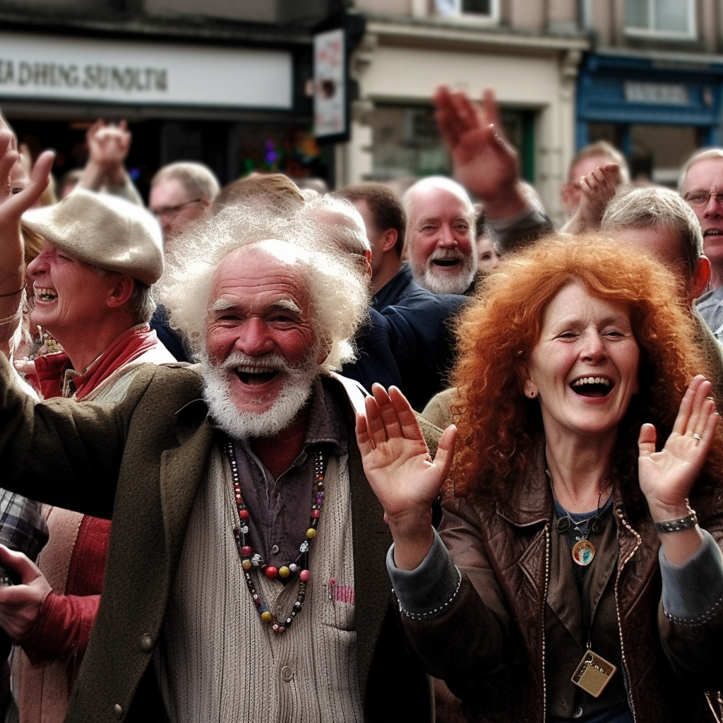 Festival celebration in Scotland, emphasizing Scotland on map.