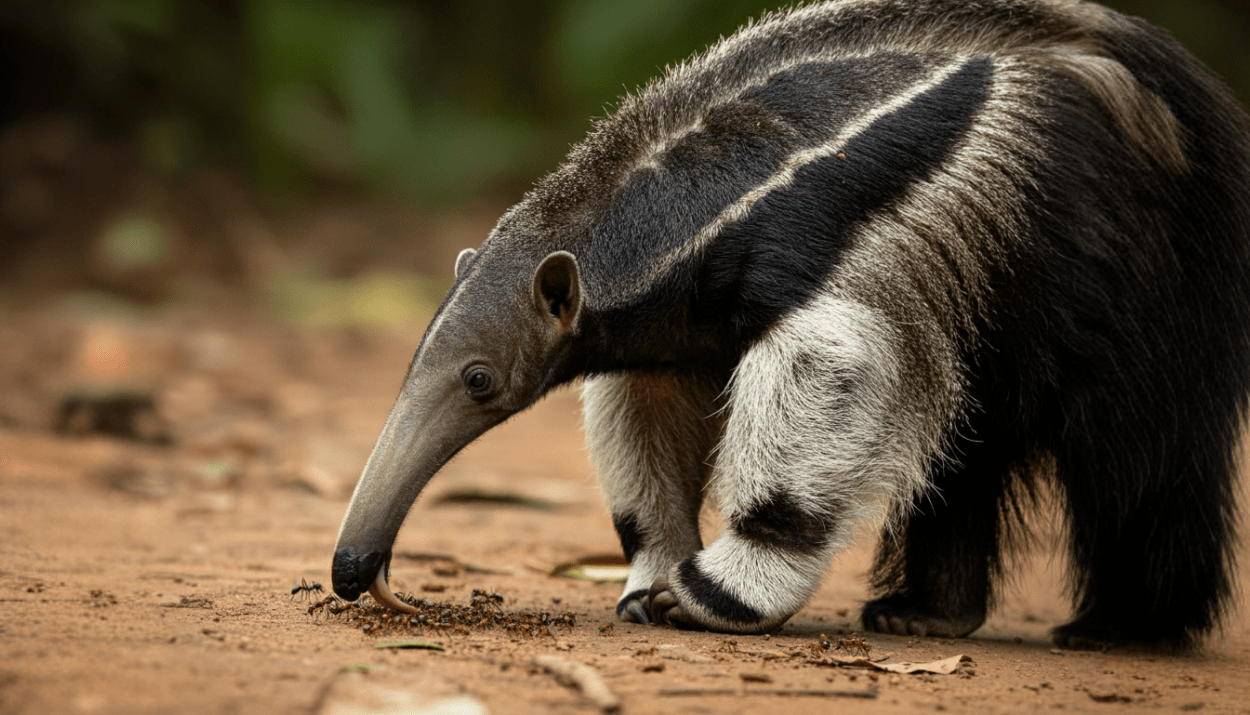 A curious anteater exploring its environment