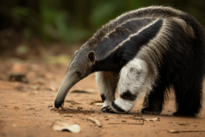 A curious anteater exploring its environment