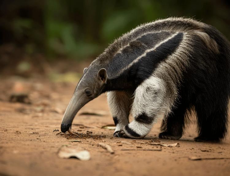 A curious anteater exploring its environment