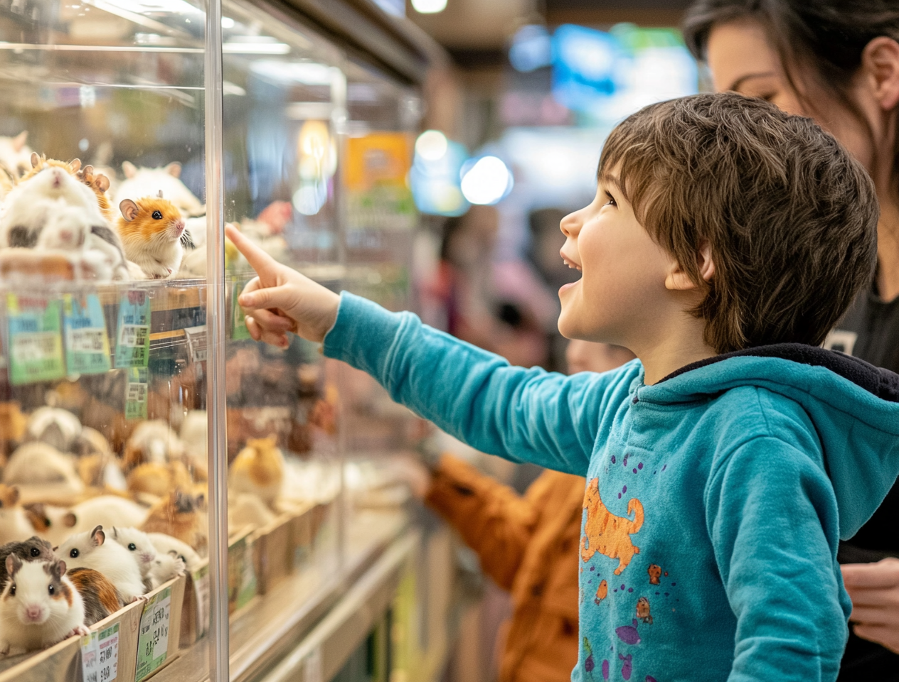 A selection of hamsters available for purchase