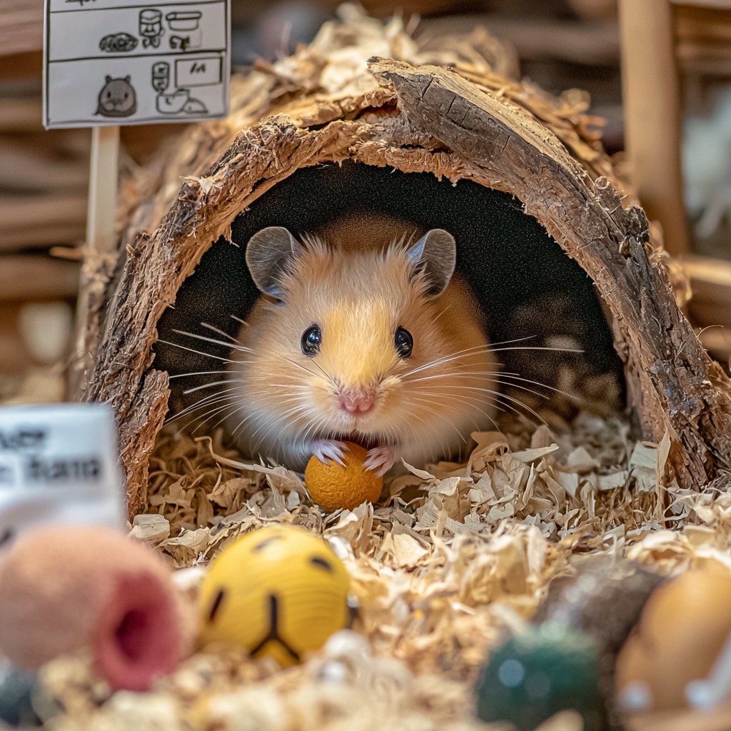 A hamster nibbling on a treat